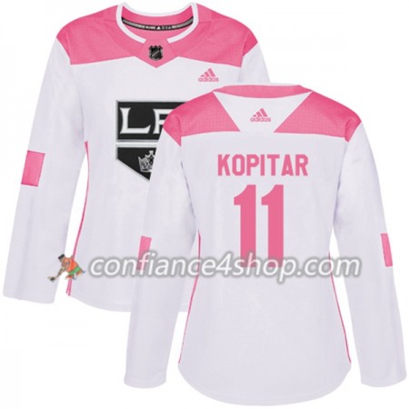 Adidas Maillot de Hockey Los Angeles Kings Anze Kopitar 11 2017-2018 Blanc Rose Fashion Authentic - Femme